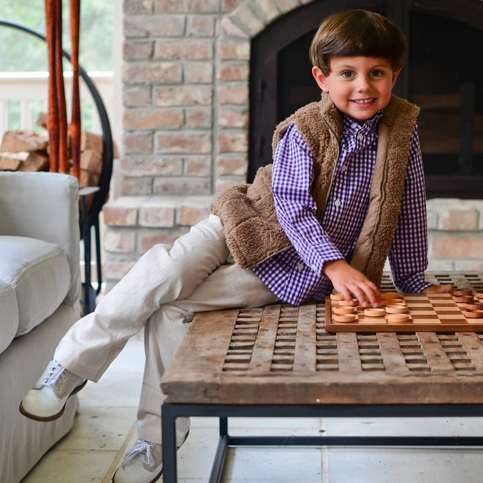 Sherpa Fleece Vest for Kids - Brown