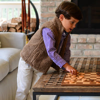 Sherpa Fleece Vest for Kids - Brown