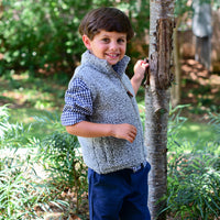 Sherpa Fleece Vest for Kids - Gray on Gray