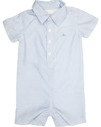 Blue Gingham Dress Shirt Romper