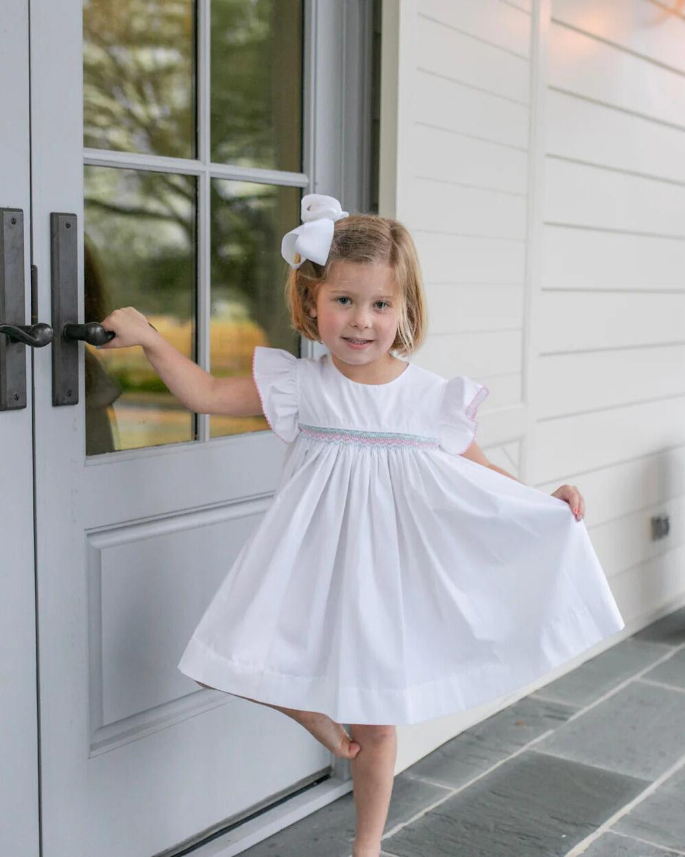 Charlotte Geometric Smocked Dress