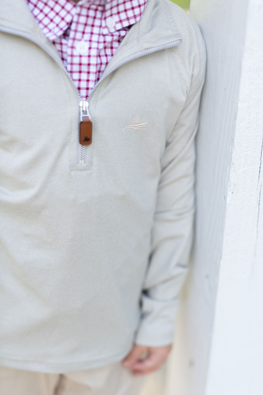 Andes Quarter Zip Lightweight Khaki Pullover