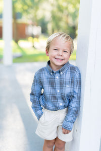 Blue/Charcoal Flannel Destin Dress Shirt