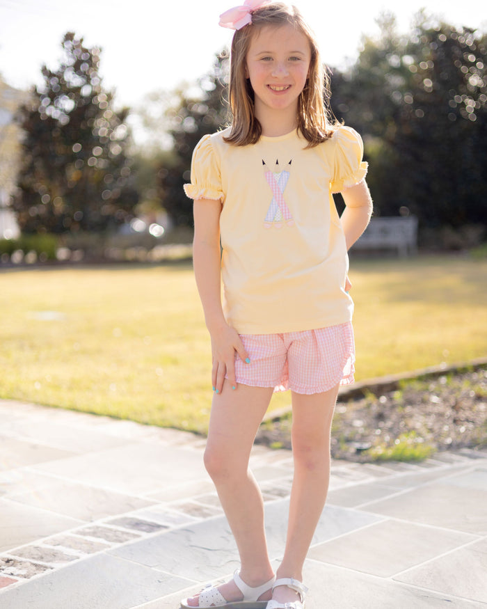 Girls Back To School Applique Short Set