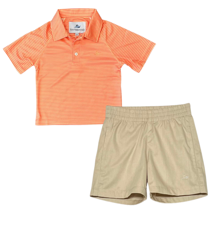 Coral and Sunset Performance Polo