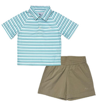 Blue/Aqua/Porcelain Performance Polo