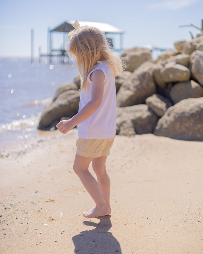 Kennedy Khaki Ruffle Chest and Short Set