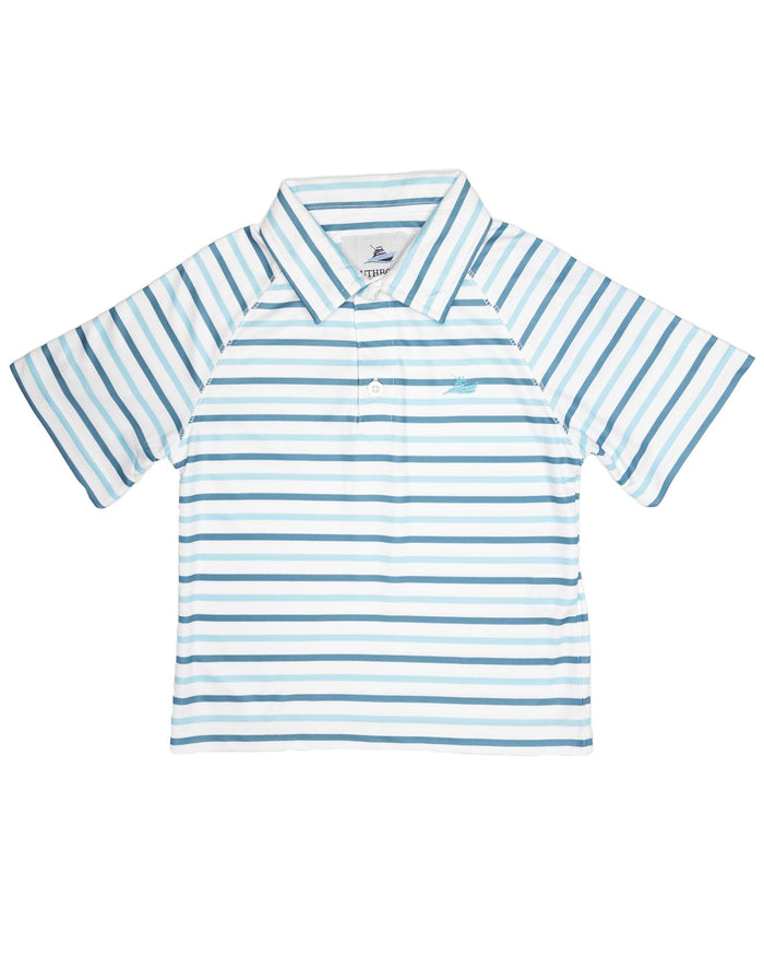 Marine Blue and Whisper Performance Polo