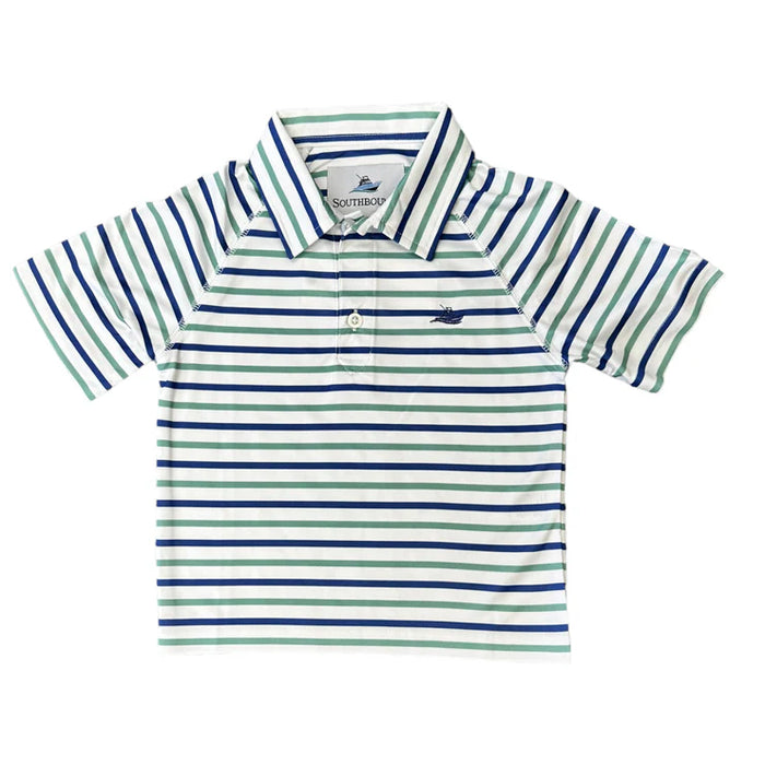 Navy and Green Performance Polo