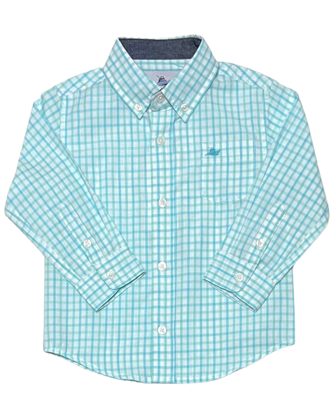 blue dress for baby girl Men's Multi-Color Faded Print Dress Shirt & Tie Set in Aqua Blue 17½ 34/35 / Aqua main image 0