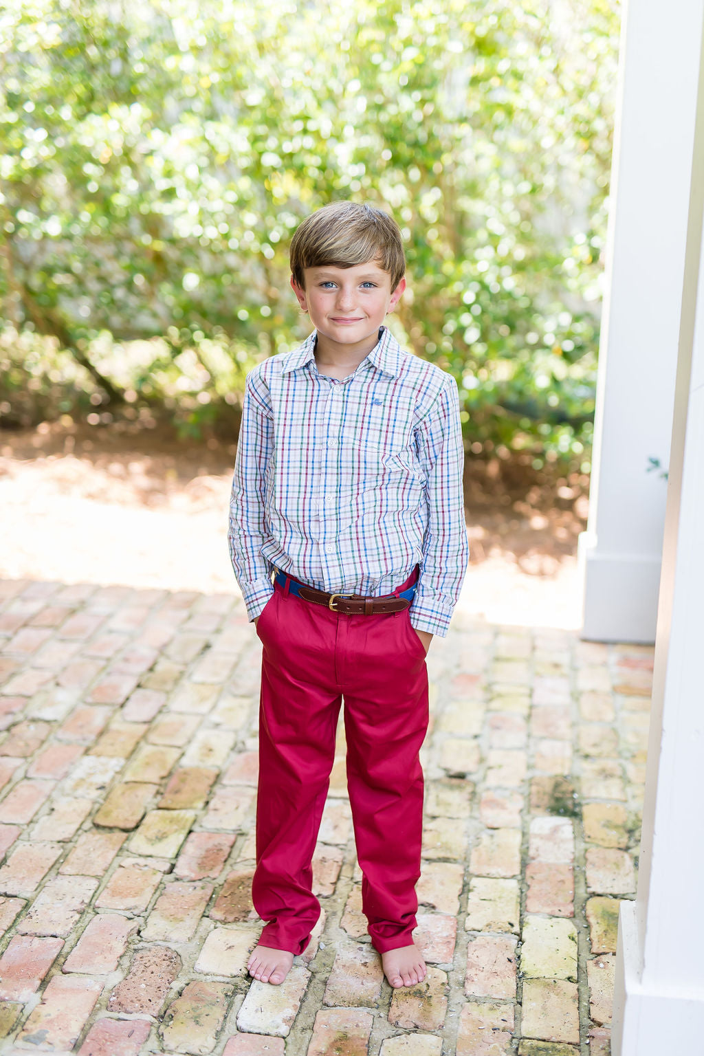 Rust and Green Destin Dress Shirt