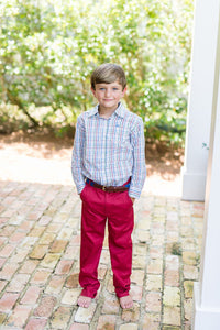 Rust and Green Destin Dress Shirt