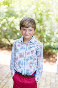 Rust and Green Destin Dress Shirt