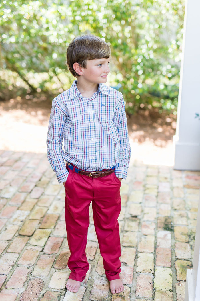 Rust and Green Destin Dress Shirt