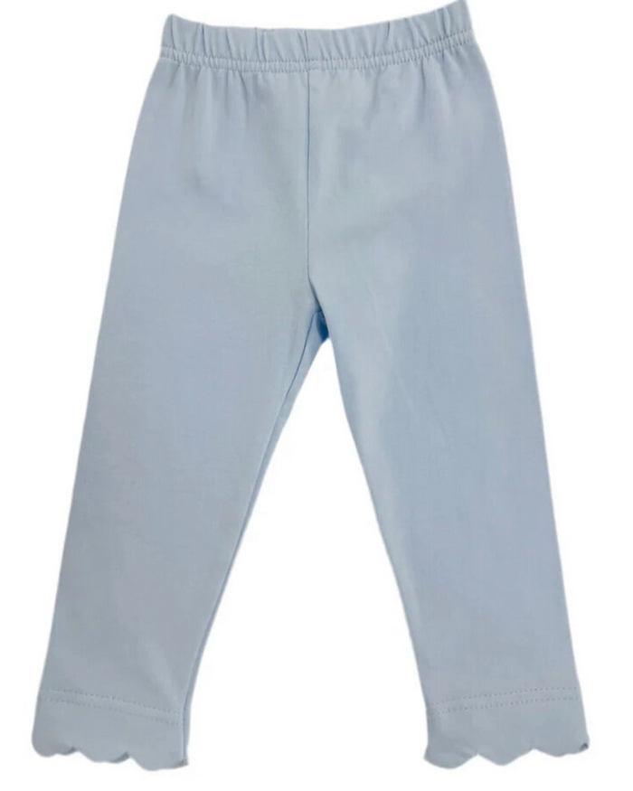 Girls Sage Scallop Leggings- Betsy Blue