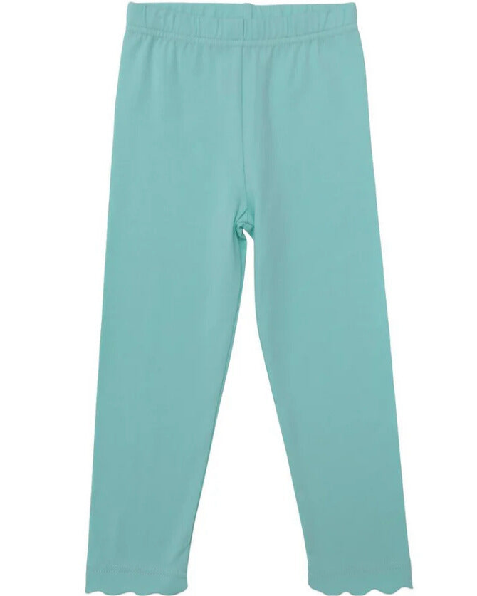 Girls Sage Scallop Leggings- Millie Mint