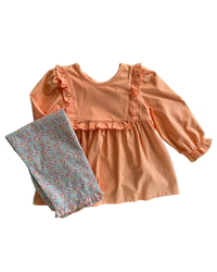 Peach Floral Ruffle Top and Pants