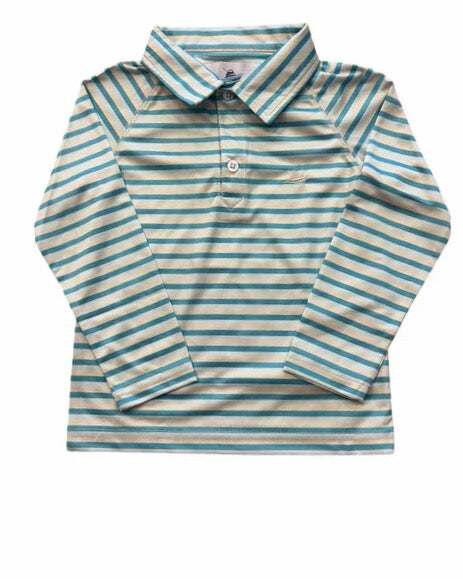 Fog/Blue/Reef Long Sleeve Performance Polo