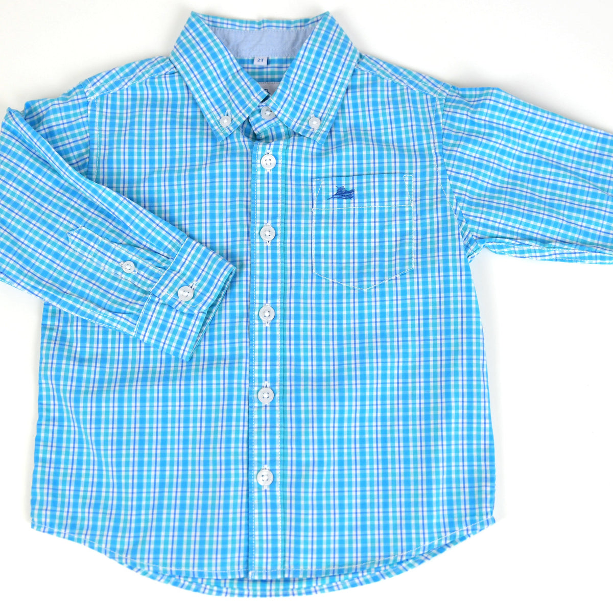 Turquoise Plaid Destin Dress Shirt