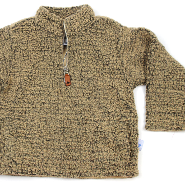 Sherpa Fleece Pullover for Kids - Brown on Brown