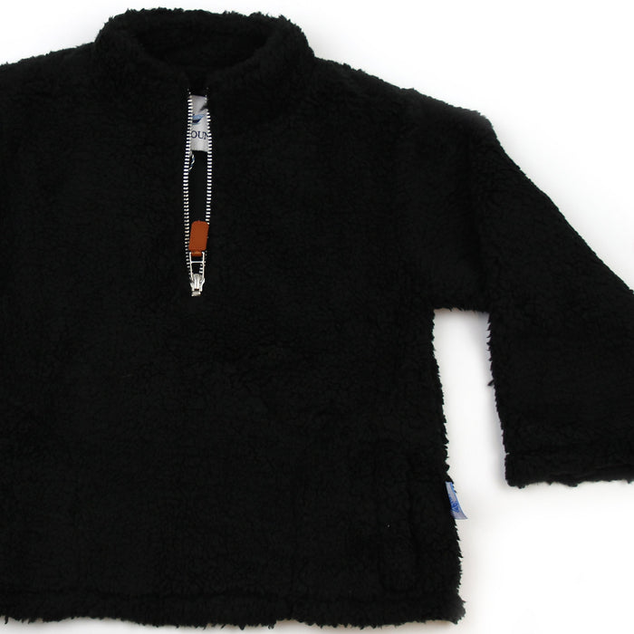 Sherpa Fleece Pullover for Kids - Black