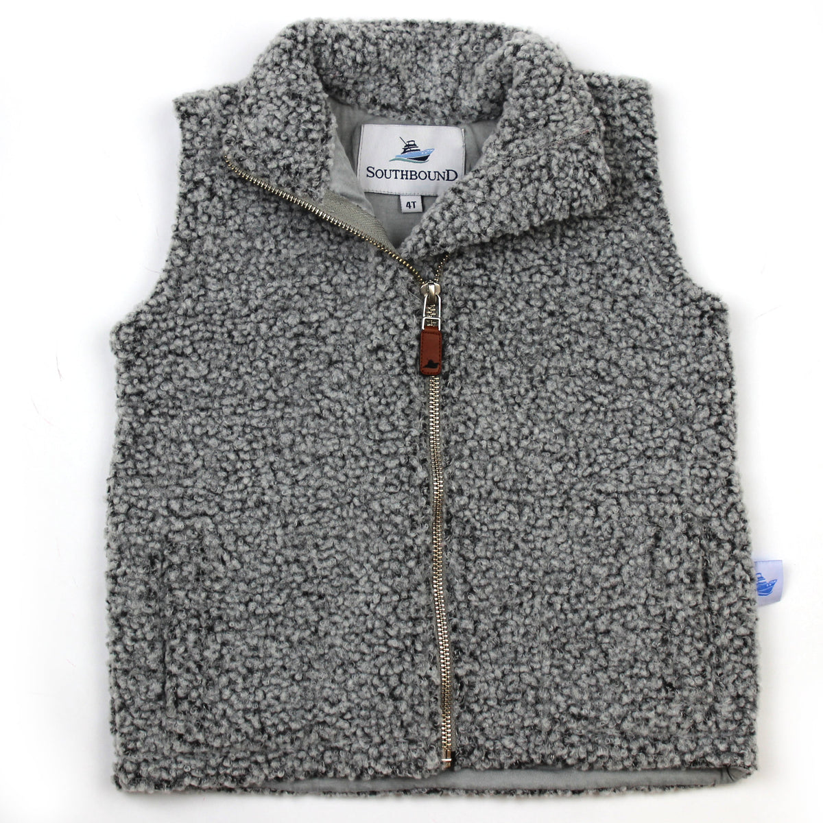 Sherpa Fleece Vest for Kids - Gray