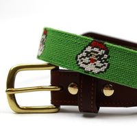 Hand Stitched Needlepoint Santa Belt