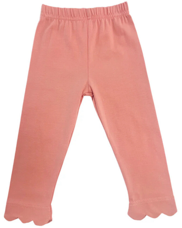 Girls Sage Scallop Leggings- Dusty Rose