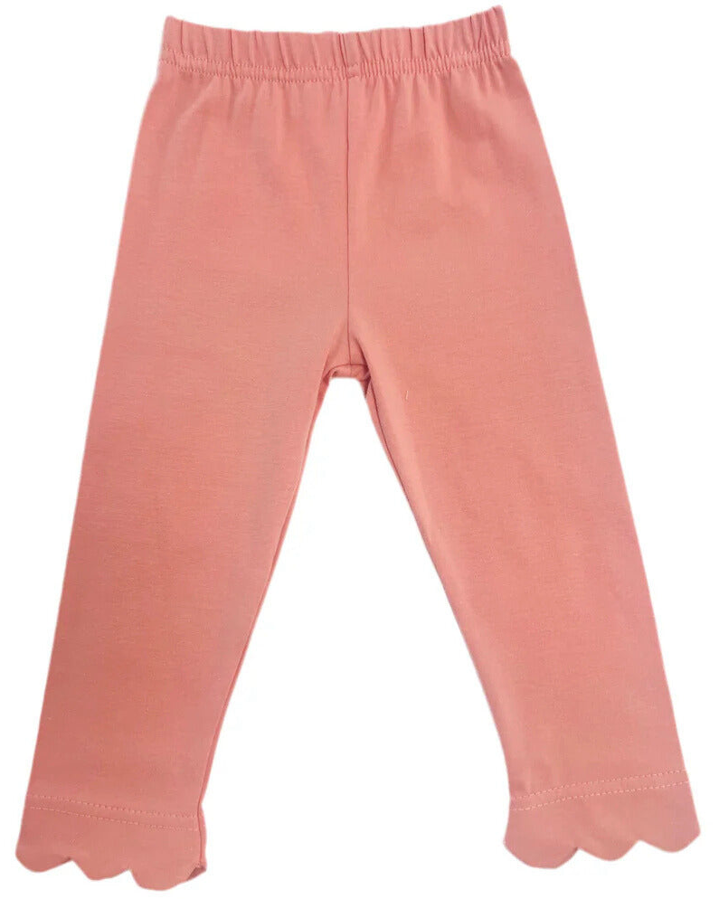 Girls Sage Scallop Leggings- Dusty Rose
