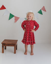 Girls Molly Bow Christmas Morning Dress 7 Girls Molly Bow Christmas Morning Dress 7