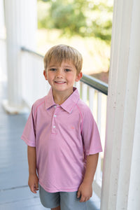 Coral and Island Stripe Polo