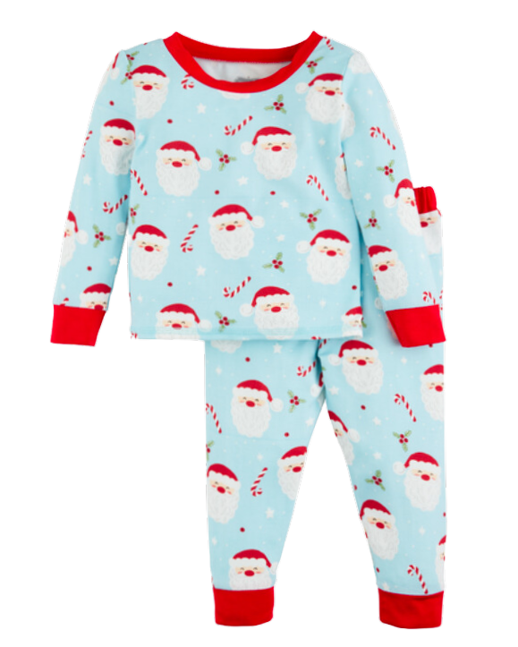 Blue Toddler Glow Santa Pajama Set