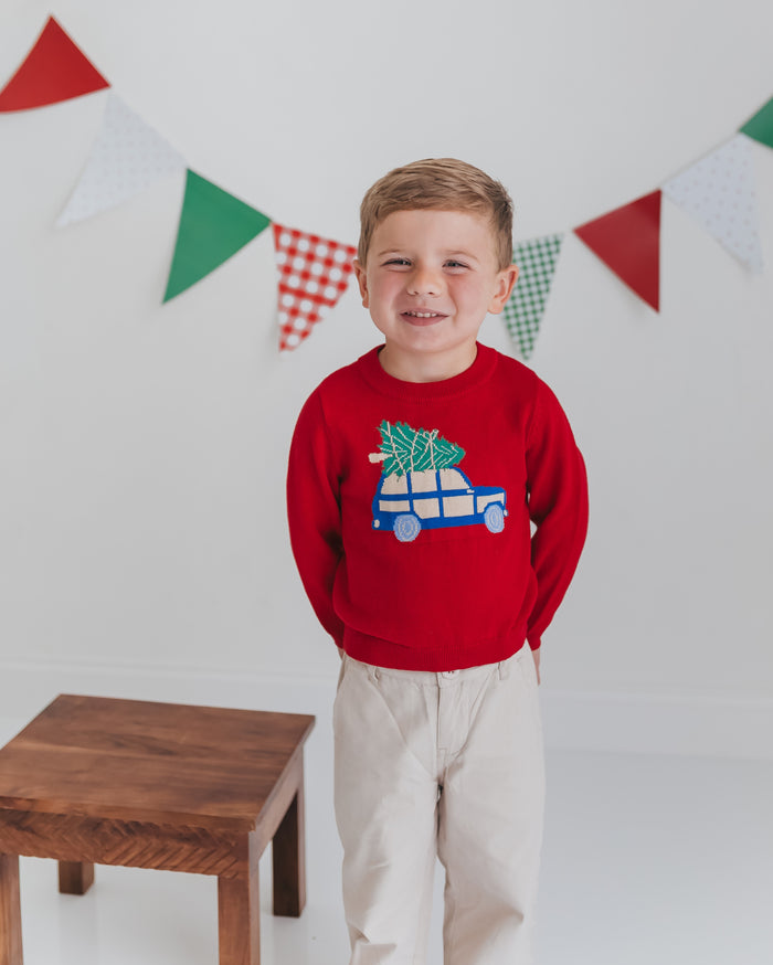 Boys Tree Haulin' Holiday Sweater