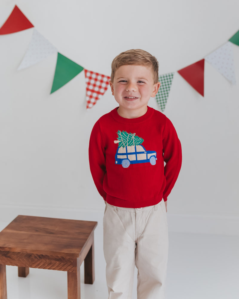 Boys Tree Haulin' Holiday Sweater
