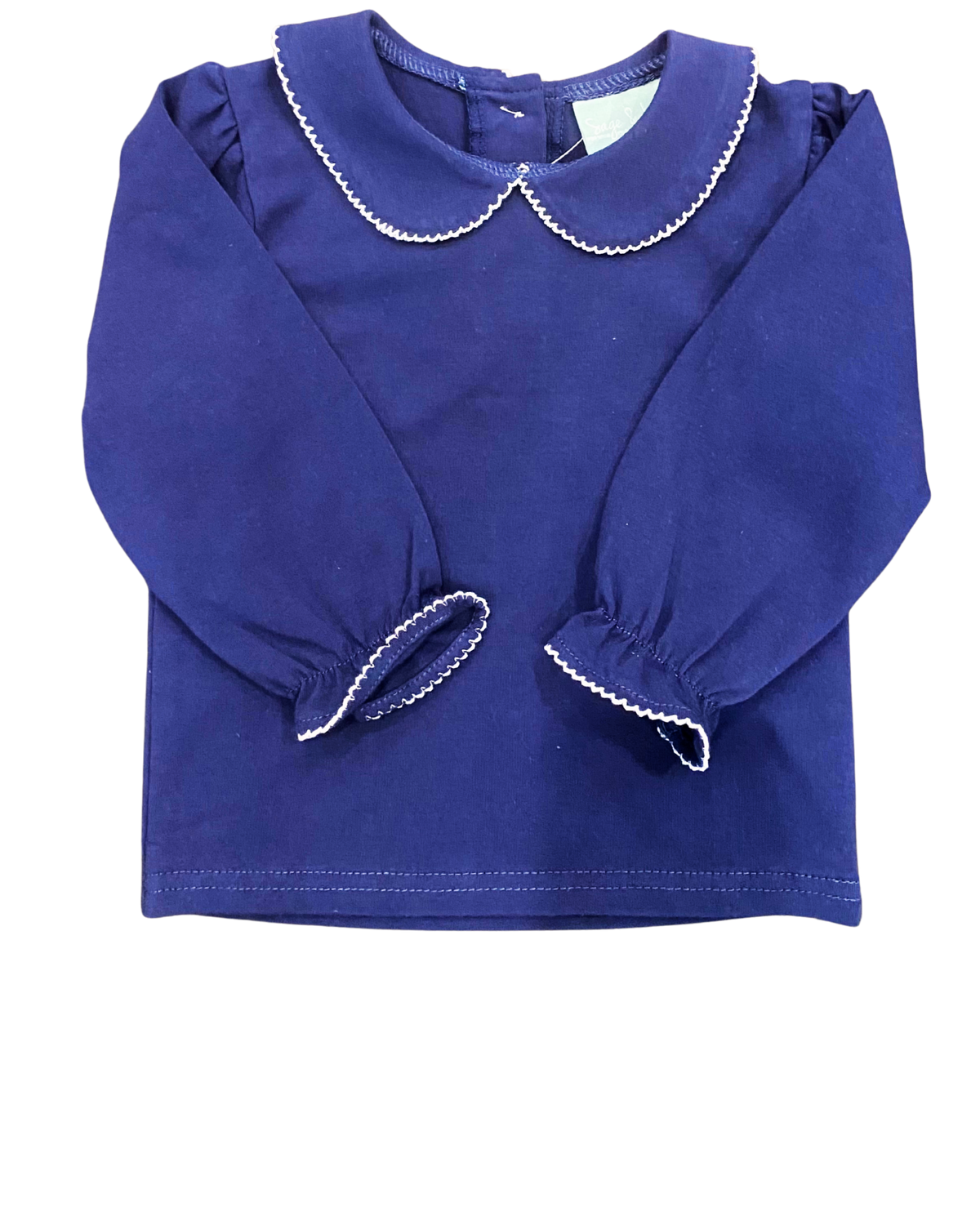 Girls Peter Pan Top- Navy