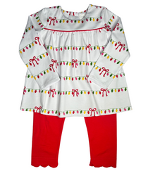 Girls Christmas Lights Pant Set