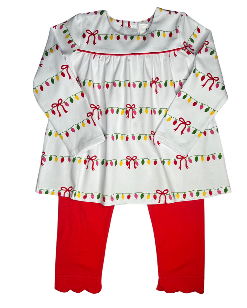 Girls Christmas Lights Pant Set