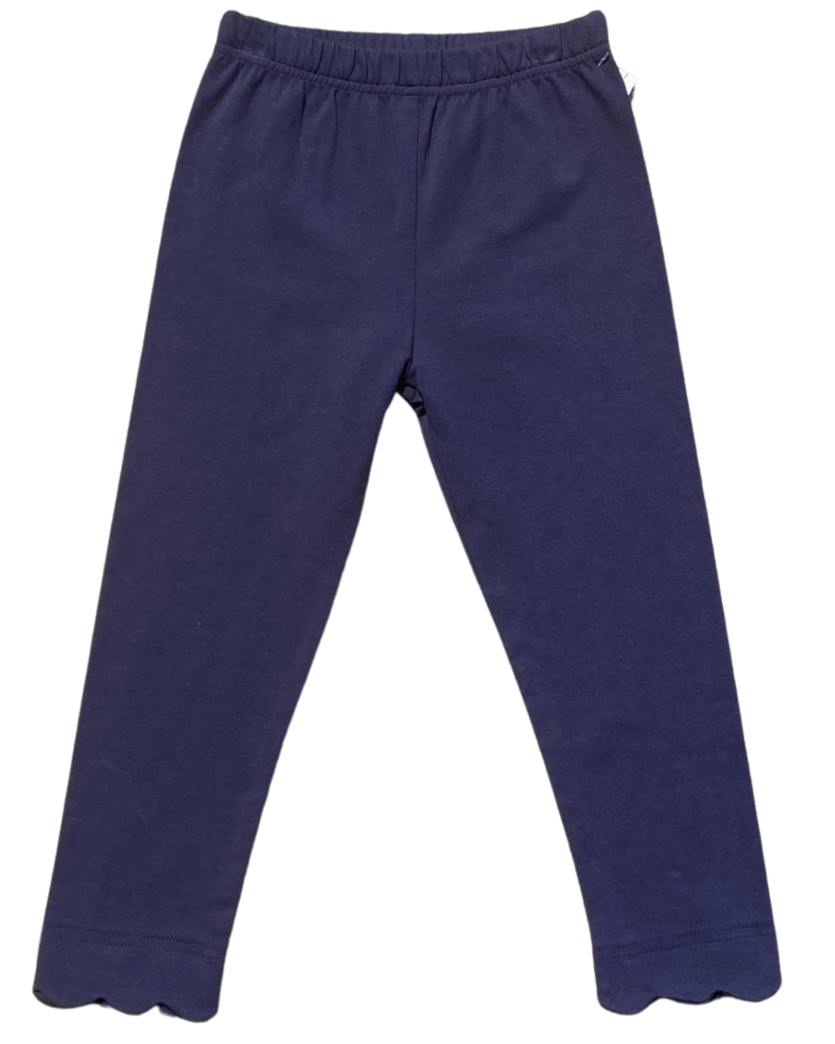 Girls Sage Scallop Leggings- Nora Navy