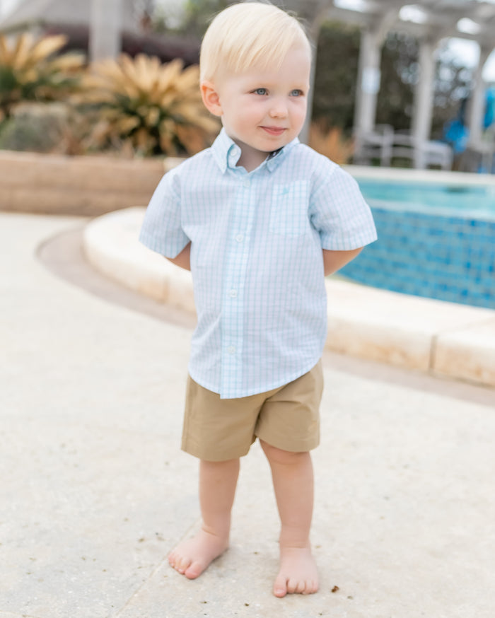 Whispering Blue Short Sleeve Destin Dress Shirt