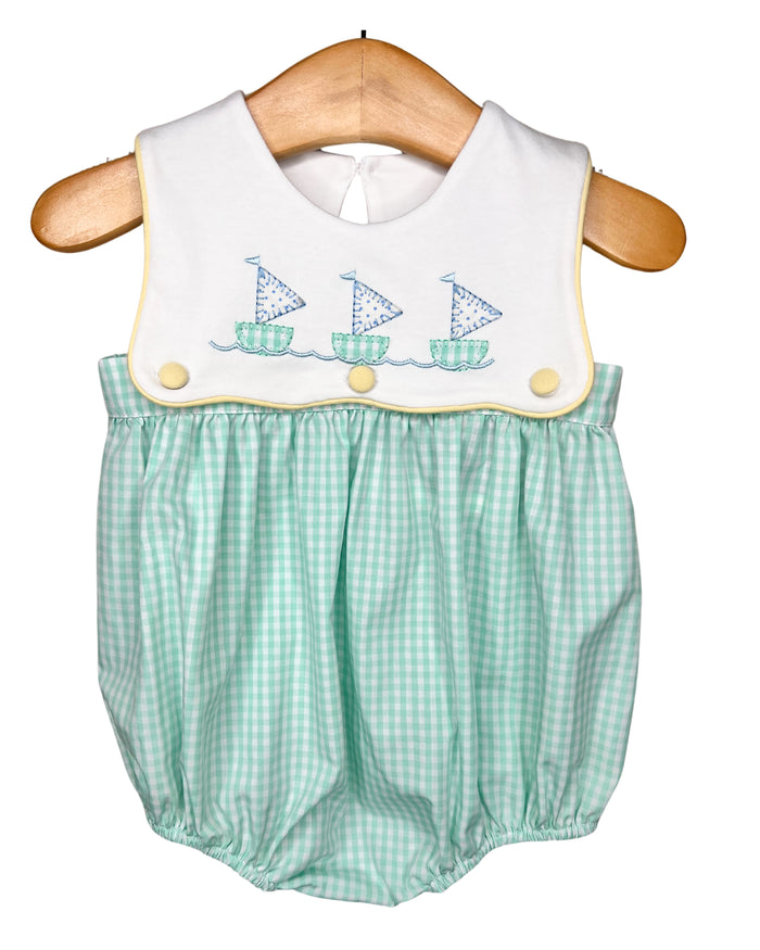 Girls Sailboat Applique Bubble