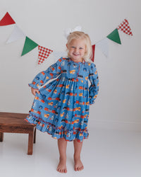 Girls Polar Train Ride Christmas Morning Dress