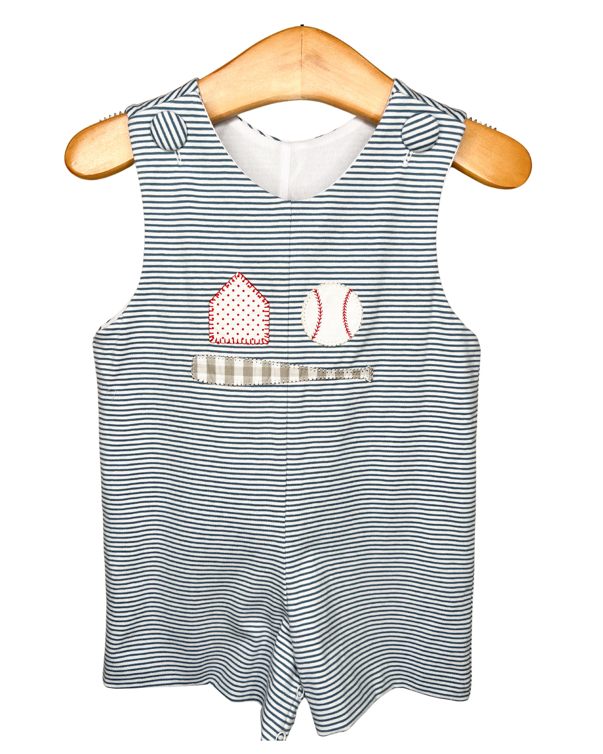 Boys Baseball Applique Shortall