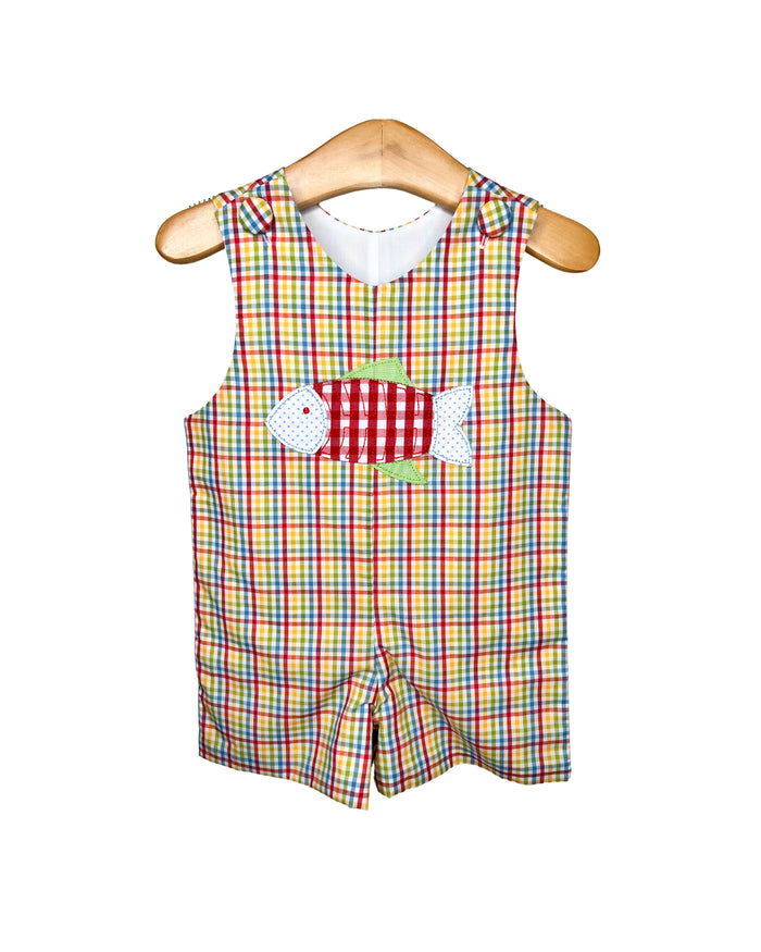 Boys Fish Applique Shortall