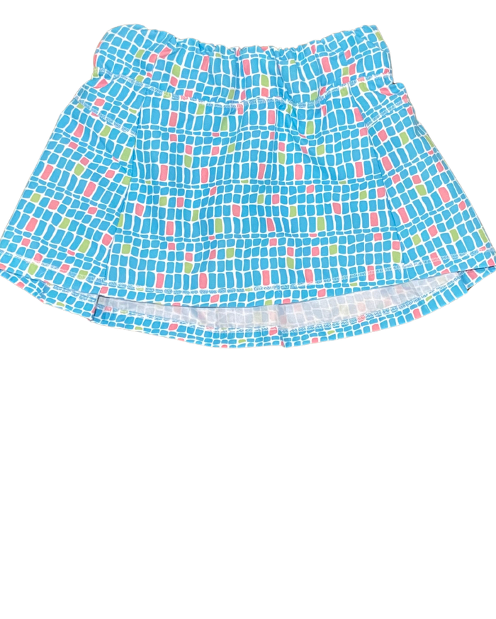 Country Club Taylor Turquoise Square Skirt