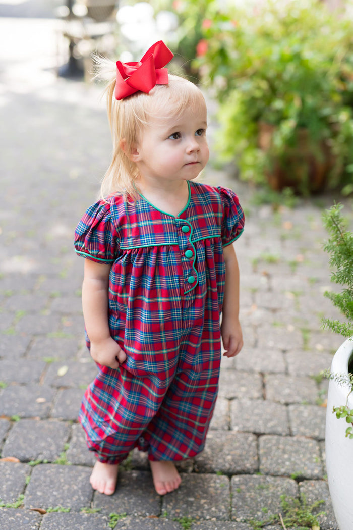 Holly Day Plaid Scallop Bubble