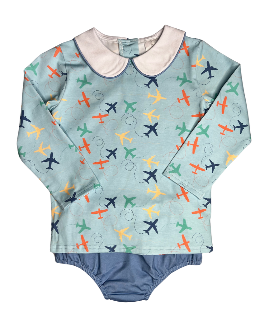 Boys Airplane Bloomer Set