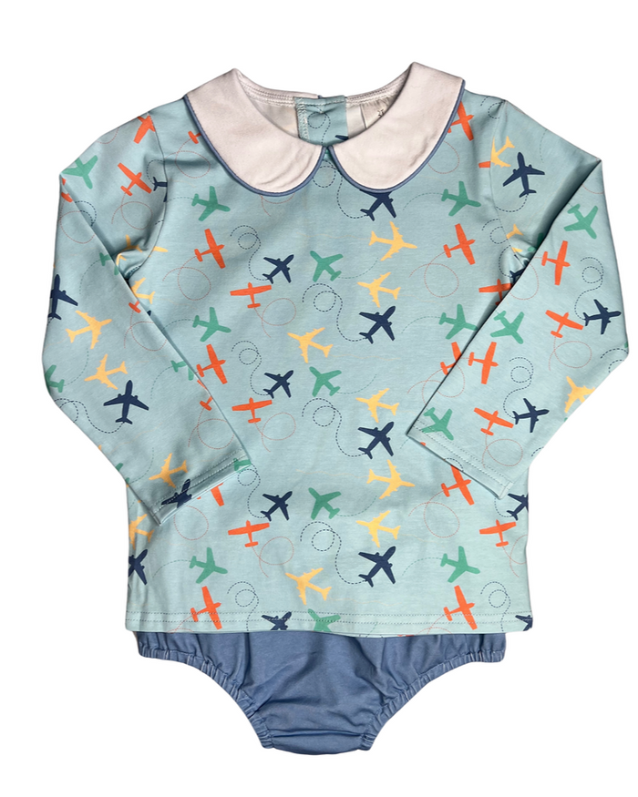 Boys Airplane Bloomer Set
