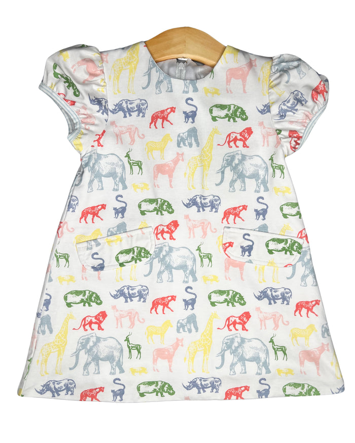 Girls Zoo Friends Bow Back Dress