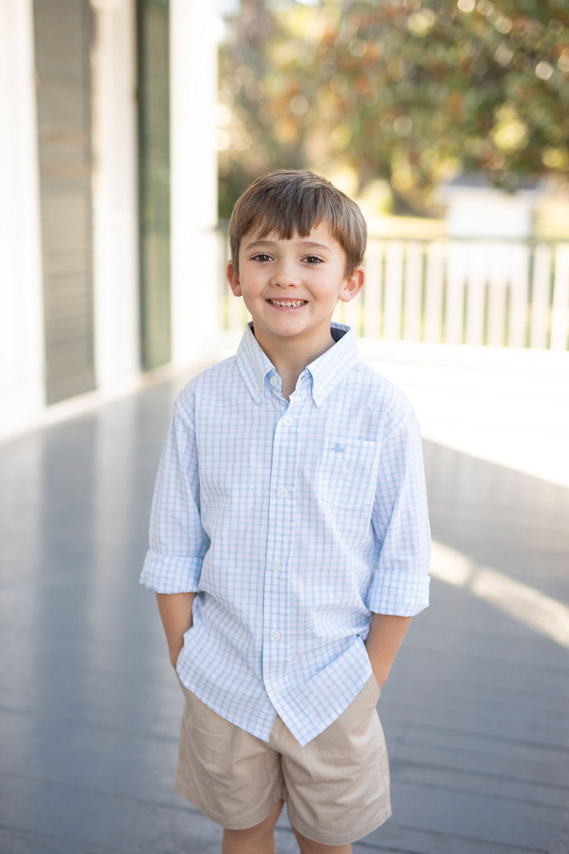 Baby Blue and White Destin Dress Shirt