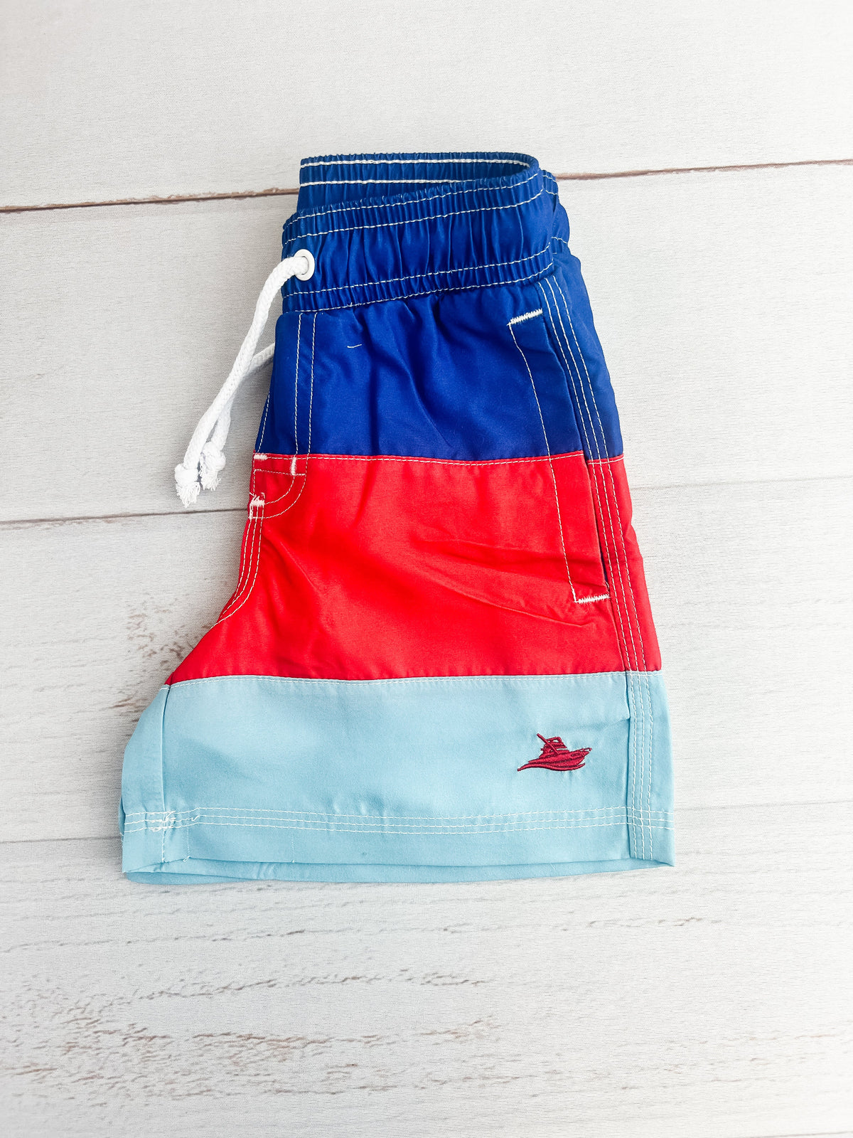 Red and Blue Swim Shorts